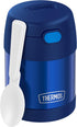 THERMOS FUNTAINER 10 Ounce Stainless Steel Vacuum Insulated Kids Food Jar with Folding Spoon, Navy