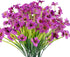 JEMONG 12 Bundles Artificial Flowers Outdoor UV Resistant Fake Flowers No Fade Plastic Plants Garden Porch Window Box Decorating (Purple)