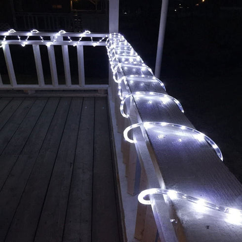 FOEERS 3M 10ft 110V Led Rope Lights Outdoor Wedding Christmas Holiday Decoration Lights (White)