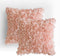 MIULEE Pack of 2 3D Decorative Spring Romantic Stereo Chiffon Rose Flower Pillow Cover Solid Square Pillowcase for Sofa Bedroom Car 18x18 Inch 45x45 cm Peach Pink Wedding