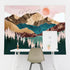 QWQHI Wall Tapestry, Nature Tapestry Mountain Sunset Forest Tapestry Wall Hanging for Living Room Bedroom