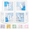 Baby Blocks for Baby Shower Party Decorations - Baby Shower Box Set of 45 pcs, 33 Blue Silver White Ballons, 4 Clear Blocks, 8 Letters - Balloon Boxes for Boys and Girls Birthday & Gender Reveal Backdrop