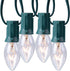 C9 Clear Christmas String Lights, Outdoor Christmas Lights String, Hanging Christmas Roofline Lights, Patio Lights for Outdoor Decor, Green Wire, 25 Feet