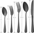 Black Silverware Set, 20 Pieces Flatware Cutlery Set ENLOY Stainless Steel Utensils Service for 4, Heavy Duty Gift and Dishwasher Safe, Mirror Polished Dinner Knife, Fork, Spoon for Restaurant