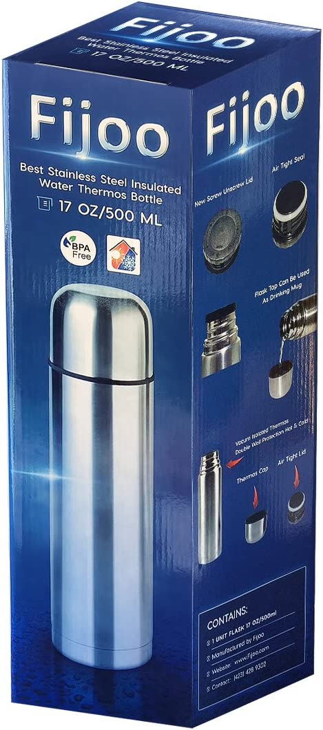 Best Stainless Steel Coffee Thermos, BPA Free, New Triple Wall Insulated, Hot & Cold for Hours, Perfect for Biking, Backpack, Camping, Office or Car (17 OZ/500ML)