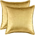 GIGIZAZA Gold Velvet Decorative Throw Pillow Covers, 20x20 Square Couch Sofa Pillow Covers,Set of 2 Square Cushion Covers