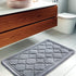 Memory Foam Bath Mat Soft Bath Rugs for Bathroom Non Slip Thick Absorbent Super Cozy Velvet Bathroom Rug Quick Dry Mat for Shower Floor Carpet (17 x 24 Inches,Grey)