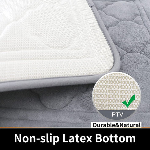 Memory Foam Bath Mat Soft Bath Rugs for Bathroom Non Slip Thick Absorbent Super Cozy Velvet Bathroom Rug Quick Dry Mat for Shower Floor Carpet (17 x 24 Inches,Grey)