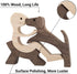 Handmade Wood Decor Sculptures, Sitting Man and Dog Statue, Carved Creative Home Office Gift Decoration Natural ECO Friendly