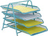 Mind Reader Desk Organizer with 4 Sliding Trays for Letters, Documents, Mail, Files, Paper, Turquoise