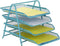 Mind Reader Desk Organizer with 4 Sliding Trays for Letters, Documents, Mail, Files, Paper, Turquoise