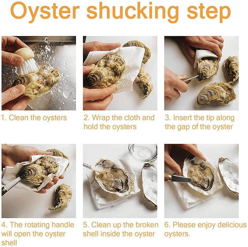 Oyster Shucking Knife,Oyster Knife,SPEENSUN Oyster Shucker Knife Not Easy To Break And Bend,More Secure With Shucking Knife and Gloves (2 Knife And 1Glove L),Clam Shucking Knife