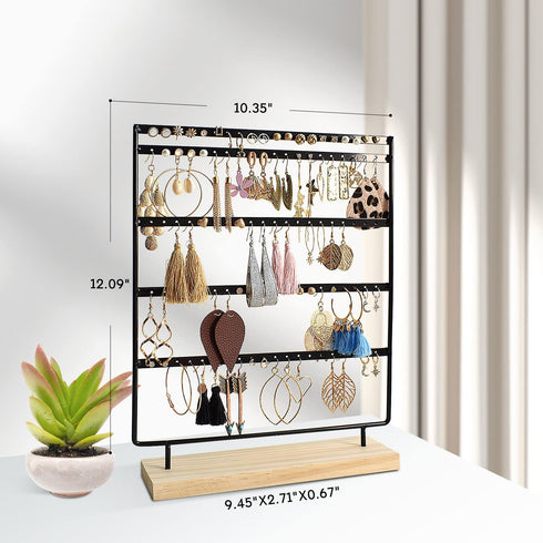 Suneed Earring Holder Organizer Jewelry Display Stands Earring Organizer Stand Jewelry Holder Organizer, Earring & Necklace Jewelry Towel Organizer Display Tree (5Layer-Black)