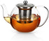 VEVOK CHEF Glass Teapot with Removable Infuser Clear Glass Tea Kettle, Blooming and Loose Leaf Tea Maker Set Stovetop Safe Borosilicate Glass Teapot Tea Brewer