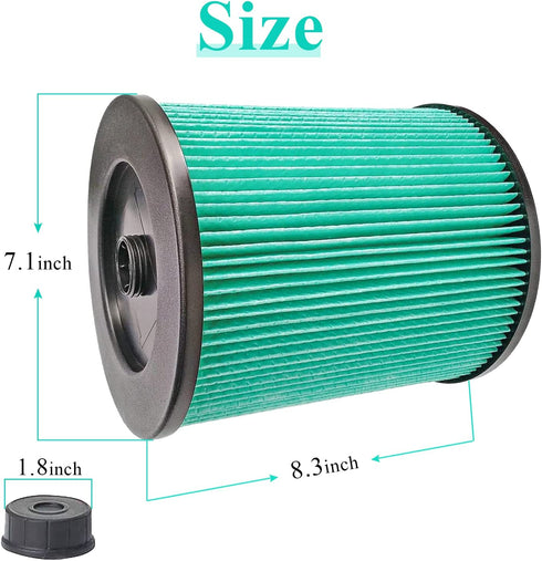 17912 Hepa Filter Replacement fit for Craftsman 9-17912 Wet/Dry Vacuum Filter with High Efficiency Particle Air