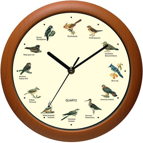 Belinlen Singing Bird Wall Clock 12 Inch of The Bird Names and Songs