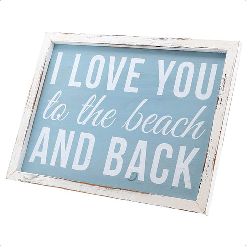 Barnyard Designs I Love You To The Beach And Back Wooden Wall Sign Beach House Home Decor Sign 16 x 12