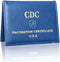 3—4 CDC Vaccine Card Holder, Waterproof Leather CDC Vaccination Card Protector, CDC Card Holder for Travel (Blue)