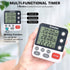 Digital Kitchen Timer 3 Channels Triple Timer Daul Timers Cooking Timer Magnetic Stopwatch Timer for Classroom Countdown Clock for Kid Large LCD Display Adjustable Volume Loud Alarm(Battery Included)