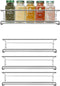 Urban Deco Wall Mounted Spice Rack for wall Space Saving Cabinet Spice Organizer For kitchen, Pantry Spice Jar Organizer Hanging Steel Spice Storage (Silver-4pcs)