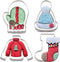 LILIAO Winter Holiday Christmas Cookie Cutter Set - 4 Piece - Ugly Sweater, Stocking, Hat and Mitten Fondant Biscuit Cutters - Stainless Steel