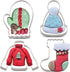 LILIAO Winter Holiday Christmas Cookie Cutter Set - 4 Piece - Ugly Sweater, Stocking, Hat and Mitten Fondant Biscuit Cutters - Stainless Steel