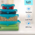 STRETCH and FRESH by Emson Silicone Food Storage Containers Airtight Lids for Solid Food and Leak-Proof for Soups and Sauces, Freezer-Safe BPA-Free Stackable Meal Prep Container As Seen On TV (12)
