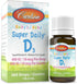 Carlson - Baby's Super Daily D3, Baby Vitamin D Drops, 400 IU (10 mcg) per Drop, 1-Year Supply, Vegetarian, Liquid Vitamin D Drops for Infants and Toddlers, Unflavored, 365 Drops