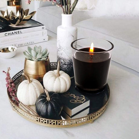 Votive Candles in Small Glass 12 Packs Unscented Black Soy Wax Candles for Dinner Wedding Halloween Holiday