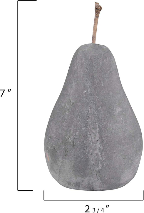 Creative Co-Op DA5981-1 Large Grey Cement Pear Decoration, 5"