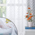 Rama Rose White Sheer Window Curtains Design with Wave Pattern for Teenage Room,1 Panel Grommet,54 Inch by 84 Inch