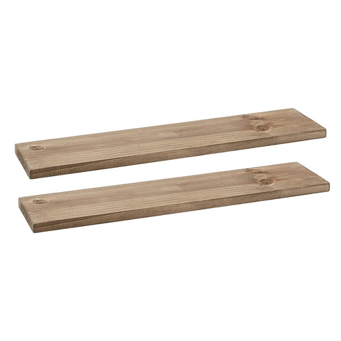 Amazon Basics Floating Shelves - 24-Inch, Natural Wood, 2-Pack