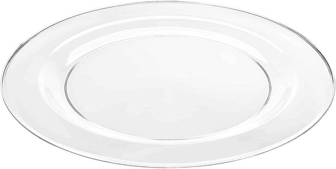 Premium Quality Heavyweight Plastic Plates China Like. Wedding and Party Dinnerware Plastic Plates 9 inch, Crystal Clear - Value Pack 30 Count