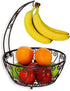 SimpleHouseware Fruit Basket Bowl with Banana Tree Hanger, Bronze