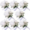 Men Wedding Boutonniere Wedding Flowers Buttonholes Accessories Groom Groomsman Prom Party Suit Decoration (8, White 7)