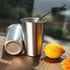 Food-grade Stainless Steel Metal Cups Premium Pint Cups With Straws Hot And Cold Drinking Cups For Home , Office and Outdoors Stackable Durable Drinking Cup 16 oz.(6 pack)