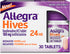 Allegra Hives Non-Drowsy Antihistamine Tablets, 30-Count, 24HR Hives Reduction & Itch Relief, 180mg