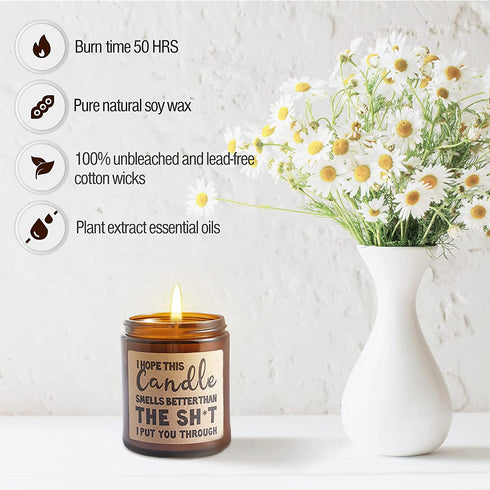 Aromaflare Scented Candles Best Friend Funny Gifts for Women Personalized Birthday Gift for Sisters Bestie Unique Christmas Presents for Female (Brown c)