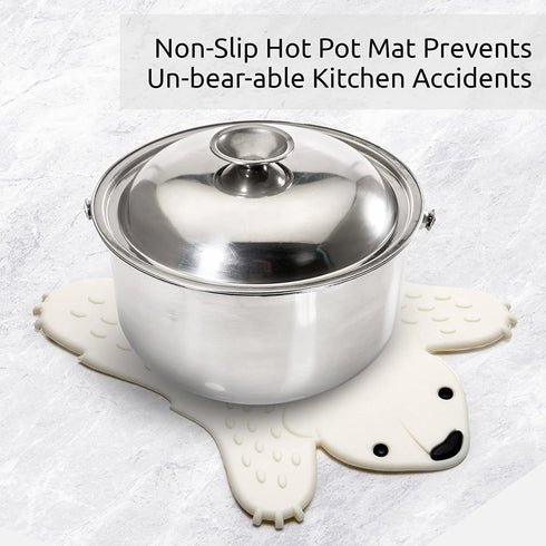 OTOTO Grizzly Bear Trivet for Kitchen Counter- Hot Pot Holder Trivet for Table- BPA-Free Hot Pads for Kitchen Counter - Heat Resistant Silicone Trivet, Hot Plate Mat for Pots, Pans, Hot Dishes