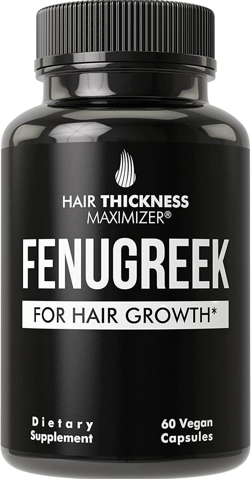 Organic Fenugreek Vegan Capsules. Hair Growth Vitamins Supplement for Women and Men for Hair Loss and Thinning. Hair Regrowth Natural Pills. Gluten Free Pure Extract Seed Powder Tablets