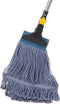 Yocada Looped-End String Wet Mop Heavy Duty Cotton Mop Commercial Industrial Grade Telescopic Iron Pole Jaw Clamp Floor Cleaning 55.1"