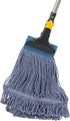 Yocada Looped-End String Wet Mop Heavy Duty Cotton Mop Commercial Industrial Grade Telescopic Iron Pole Jaw Clamp Floor Cleaning 55.1"