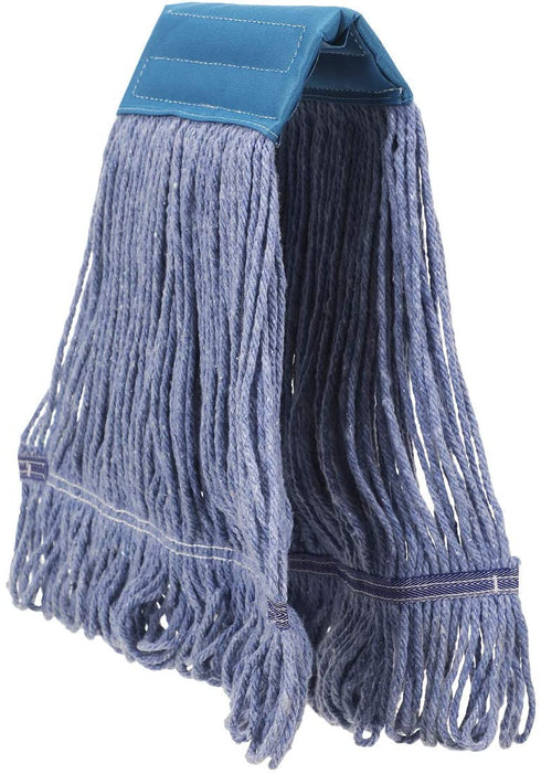 Yocada Looped-End String Wet Mop Heavy Duty Cotton Mop Commercial Industrial Grade Telescopic Iron Pole Jaw Clamp Floor Cleaning 55.1"
