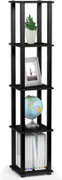 FURINNO Turn-S-Tube 5-Tier Corner Square Rack Display Shelf, Americano/Black