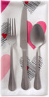 DII Valentine's Day Table Top Collection, Napkin Set, 20x20, Hearts Collage, 6 Piece