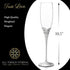 Memories Champagne Flutes, Set of Two Elegant Clear Glass 6.8 fl oz 200ml, silver plated stems, vine leaf design, clear crystals for special celebrations weddings anniversaries birthdays graduations