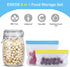 ESEOE Mason Jars - 4 Pack 34 OZ Airtight Hinged Lids Glass Container: Wide Mouth Kitchen Canisters with Label for Spice Canning Jelly Jam Candy Cookie Coffee, 4 Reusable Freezer Food Storage Bags