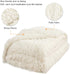 Toneed Soft Fluffy Throw Blanket for Girl Room, Plush Faux Fur Wool Blanket, 60'' x 80'' Furry Sherpa Reversible Fleece Blanket for Sofa, Couch, Bed and Home Decor, Creamy