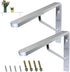 Boeray 2 Pack 12" Aluminum Alloy Shelf Bracket 90 Degree Angle Heavy Duty Max. Load 220 lb Wall Floating Shelves Tripod Triangle with 8pcs Mounting Bolt