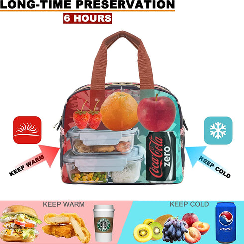 ELONGRIVER Lunch Box for Women Insulated Lunch Bag with Adjustable Shoulder Strap Office Work School Picnic Tote Lunch Bag